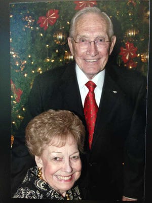 Tim and Jean McCoy, who married in 1946 after World War II ended, are pictured in this recent photograph.