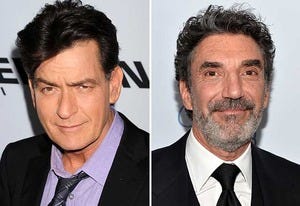 Charlie Sheen, Chuck Lorre | Photo Credits: Jeffrey Mayer/WireImage; Alberto E. Rodriguez/Getty Images