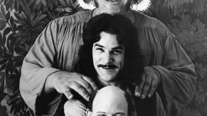 Andres The Giant, top, Mandy Patinkin, center, and Wallace Shawn were part of “The Princess Bride” movie. Disney Theatrical Productions said Monday it is planning to adapt the novel and screenplay for the beloved romantic comedy about Westley and Princess Buttercup.