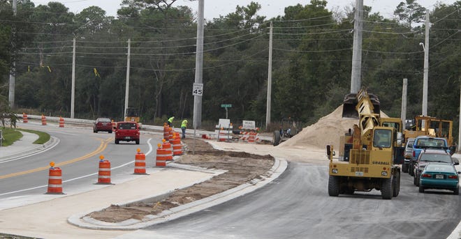 News-Journal/JIM TILLER 
Crews work Tuesday in Volusia County on the widening of State Road 415, an $81 million project to widen the road from two to four lanes from Sanford to Deltona.