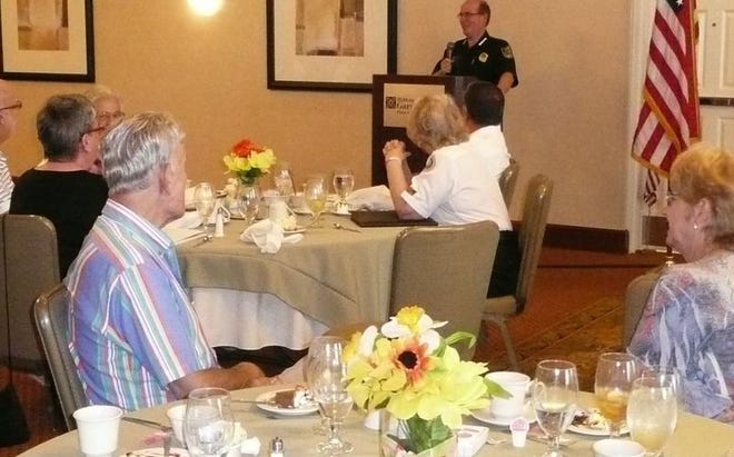 Flagler County Sheriff Jim Manfre speaks at the October luncheon of the Pennsylvania Club, an organization of former Pennsylvania residents who now live in Florida. The Pennsylvania Club meets bimonthly on the third Saturday at the Hilton Garden Inn in Palm Coast. For more information, call 386-503-9494.