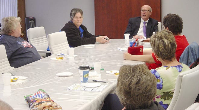 Coldwater attorney Charles Bappert answers questions from members of a local Alzheimer's support group.

Courtesy photo