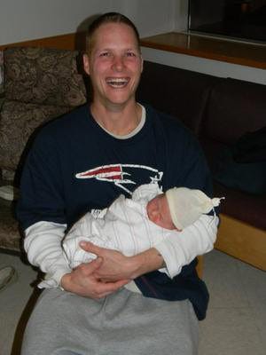 Kenneth Brunelle, 31, of Marlborough, holds his newborn son, Kaleb, in 2010. Brunelle was killed in a hunting accident on Nov. 9, 2011, in New Hampshire.