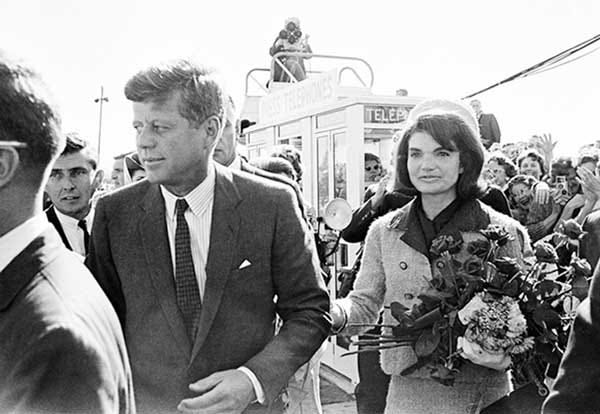 AP Photo/File President John F. Kennedy and his wife, Jacqueline Kennedy, arrive at Love Field airport in Dallas on Nov. 22, 1963.