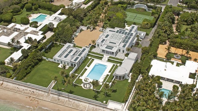 The owner of historic Villa Artemis at 656 N. County Road has appealed the $32.8 million ‘total market value’ assigned to the home in the 2013 tax rolls; its ‘taxable value’ is $26.62 million. Generating a tax bill of $527,923, the oceanfront estate has the largest assigned market value of the 163 Palm Beach properties under appeal.Photo by Brian Lee, Courtesy of WoollyMammothPhoto.com