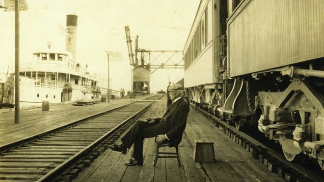 Henry Flagler at the opening of the Over-Sea Railroad to Knight’s Key, in January 1908. Henry Morrison Flagler Museum Archives