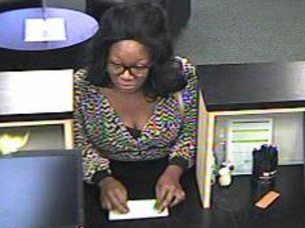 Daytona Beach police say this woman, shown on a still shot taken from surveillance video, is the suspect in Monday's robbery of a TD Bank.