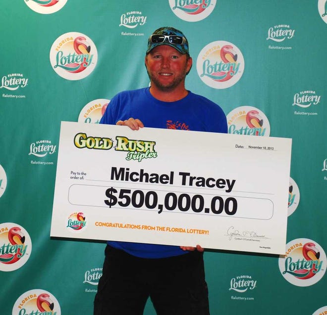 Provided by the Florida Lottery Michael Tracey of Ponte Vedra Beach won $500,000 with a $20 scratch-off ticket he bought at Kangroo Express, 158 N. Florida A1A.