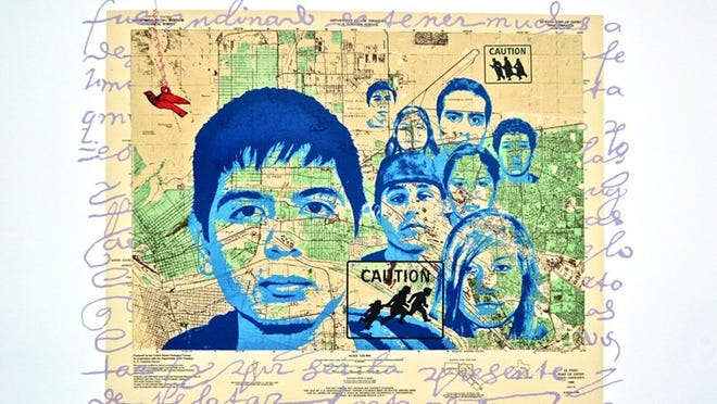 “Caution: Dreamers in/on sight,” by Sandra C. Fernandez. On exhibit at Gallery Shoal Creek in the Flatbed Complex, 2832 E. Martin Luther King Jr. Blvd, and part of the East Austin Studio Tour.
