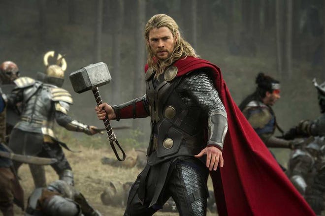 Walt Disney Studios Chris Hemsworth is again battling evil in "Thor: The Dark World."