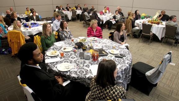Community members attend a Cleveland County Promise luncheon at the LeGrand Center on Thursday.