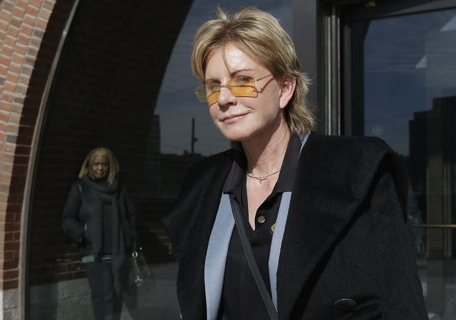 In a 2013 file photo, author Patricia Cornwell leaves federal court in Boston after she took the stand in her lawsuit against her former financial management company. Cornwell's 21st Scarpetta novel, “Dust,” has just been published.