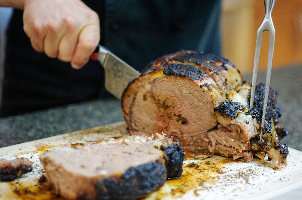 Rib roast recipe Take meat from freezer to oven to plate. No kidding.