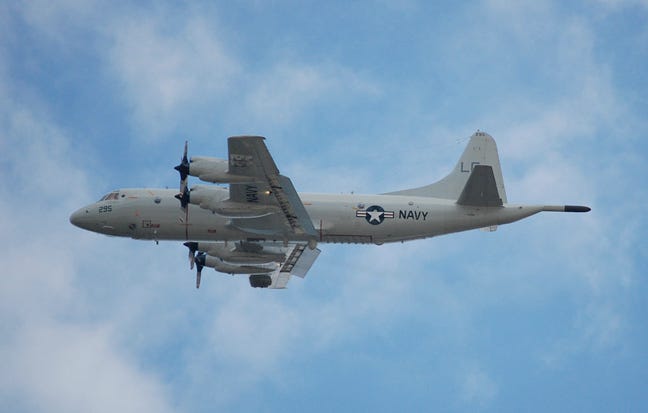 A P-3C Orion assigned to VP-8 does a fly by prior to landing at NAS Jacksonville. The squadron will soon depart from the station for a scheduled dual-site deployment.