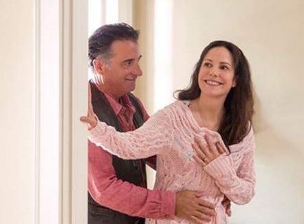 Mary-Louise Parker and Andy Garcia play husband and wife in “Christmas in Conway.”