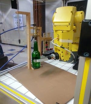 Pneumatic bottle capping robot to be demonstrated Dec. 4 by Rock Valley College class.