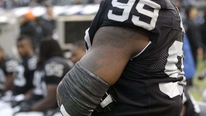 Raiders defensive end Lamarr Houston has played in every game of his NFL career, a span of 60 games.
