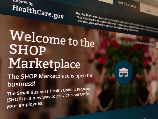A Healthcare.gov website page features information about the SHOP Marketplace on Wednesday. The Obama administration is delaying another aspect of the health care law, putting off until next November the launch of an online portal to the health insurance marketplace for small businesses.
