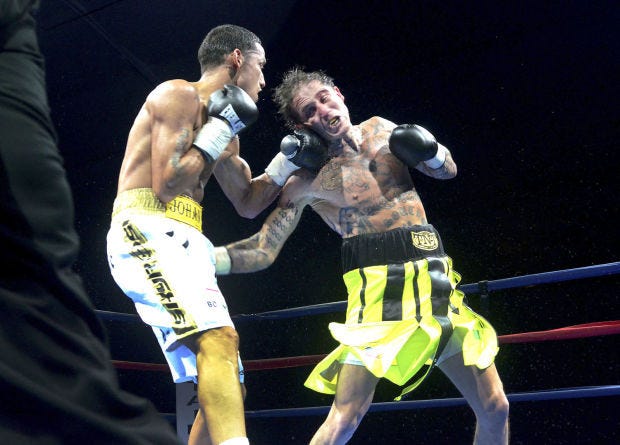 Paul Spadafora (left) lost for the first time in his professional career Saturday night.