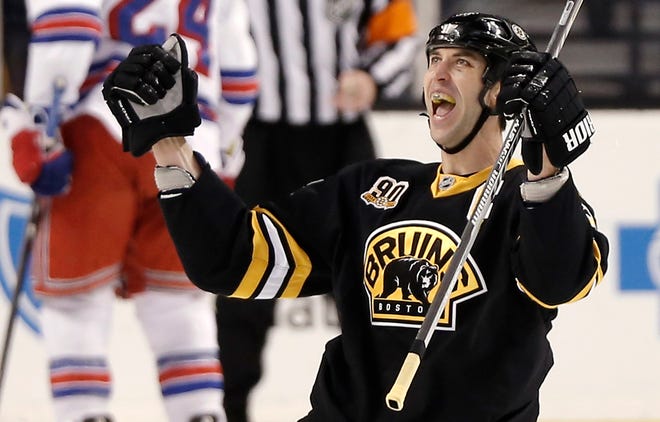 Zdeno Chara led the Bruins against the Rangers on Friday with a goal, assist and a fight, his fourth career Gordie Howe hat trick.