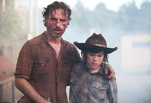 Andrew Lincoln, Chandler Riggs | Photo Credits: Gene Page/AMC