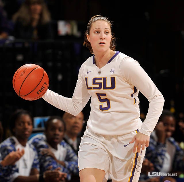 LSU's Jeanne Kenney had 11 rebounds in the win. Photo by LSUsports.net.