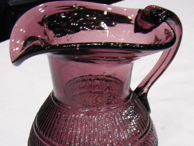 Amethyst glass pitcher