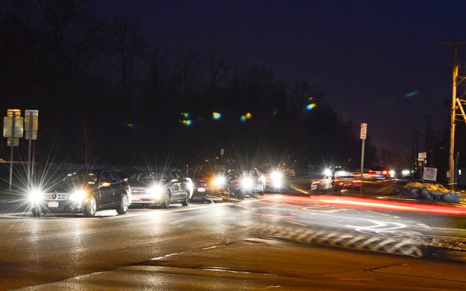 Seth Binnix/Messenger Post Media

Afternoon traffic at the intersection of Lakeshore Drive and Route 364, where a woman was struck Monday evening.