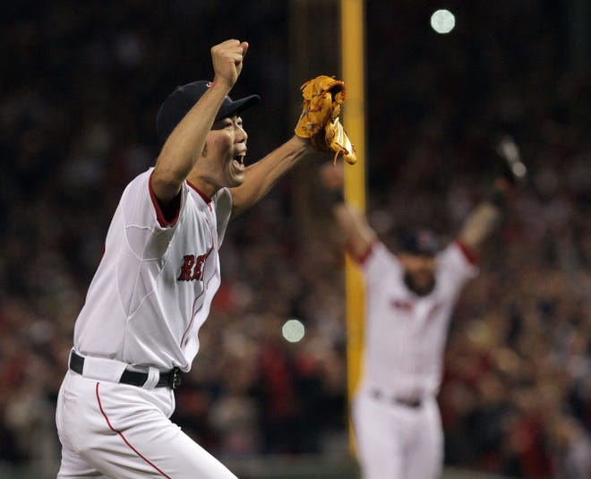 Koji Uehara will return as the closer next season, giving the Red Sox reason to celebrate.