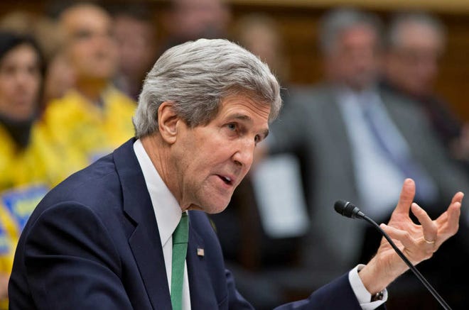 Secretary of State John Kerry testifies Tuesday on Capitol Hill before the House Foreign Affairs Committee in the hope of persuading Congress to not forge any new economic sanctions on Iran that could break the recent historic agreement that would end Iran's progress toward weapons-grade uranium.