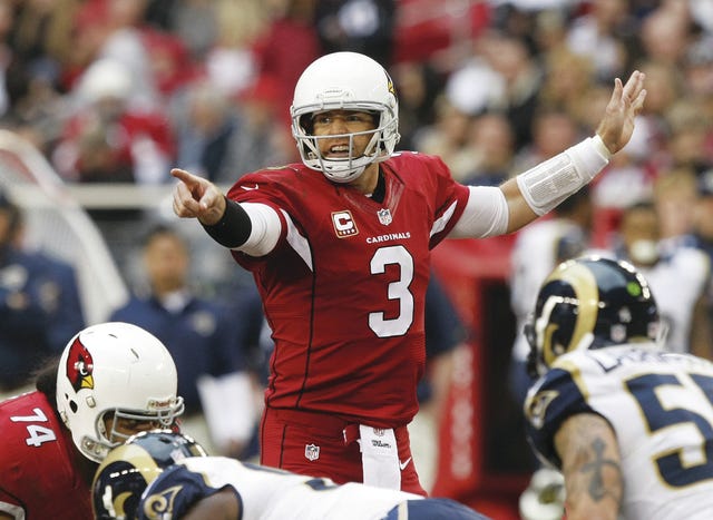 Arizona Cardinals quarterback Carson Palmer (3) during the first half of an NFL football game against the St. Louis Rams, Sunday in Glendale, Ariz. (AP Photo)