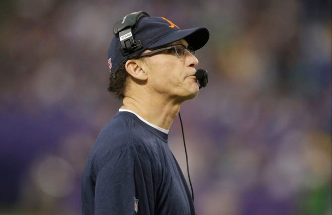 Chicago Bears head coach Marc Trestman stands on the sidelines during the second half of a game Dec. 1 against the Minnesota Vikings.