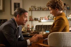 Walt Disney (Tom Hanks) tries to charm the charmless P.L. Travers (Emma Thompson) in "Saving Mr. Banks."