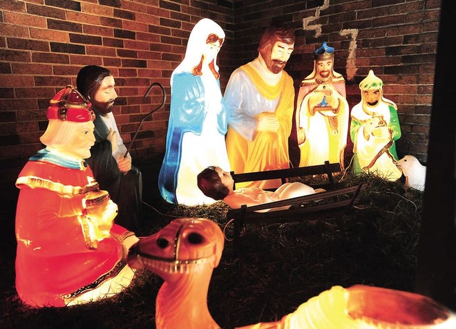 A nativity scene at Good Shepherd United Methodist Church in Dennison.