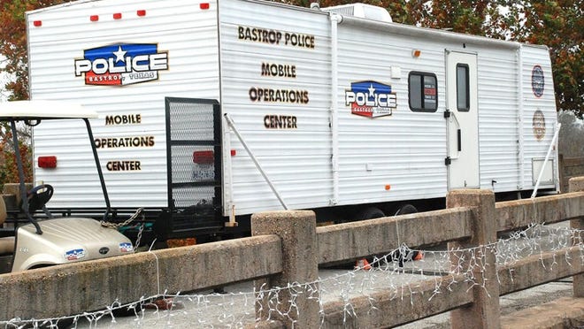 The Bastrop Police Department s Operation Safe Holiday trailer is parked on the Stephen Matt Mills Bridge for weekend shopping events on Main Street.