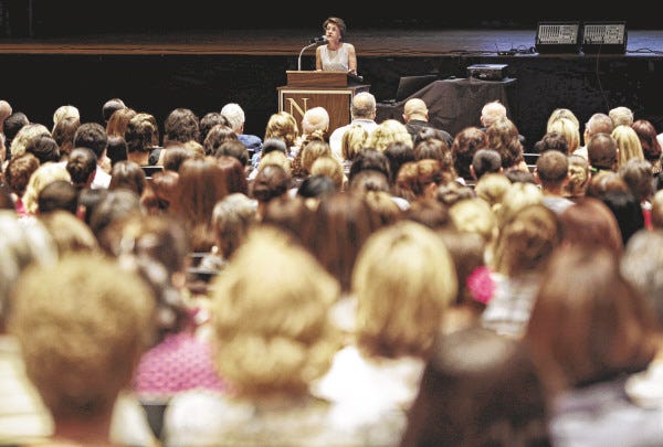 New Bedford Public Schools superintendent Pia Durkin addressed the entire school department at at the New Bedford High School auditorium in August.