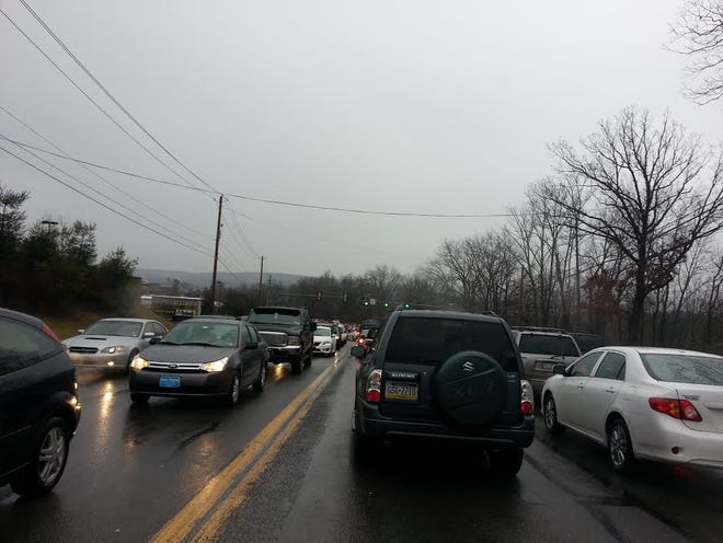 Traffic is at a standstill this afternoon in Stroud Township.