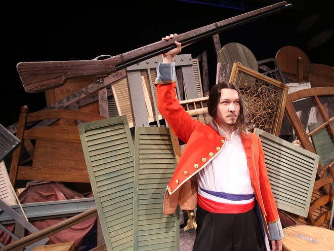 Calder Dougherty as Enjolras in a scene from Les Misérables last August at the Ocala Civic Theatre.
