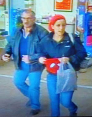 Courtesy photo Portsmouth police

Store surveillance from Portsmouth Walmart shows this man who is suspected of stealing a wallet from a woman's purse. This image shows him with the woman he was seen shopping with. Other surveillance images show the couple shopping with a boy between 2 and 3 years old. It is believed the suspect left the store in a gray or silver pickup truck.