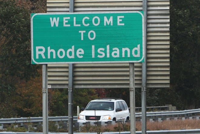 A sign on Route 95 north welcomes drivers to Rhode Island, which has seen its population increase for the first time in almost a decade.