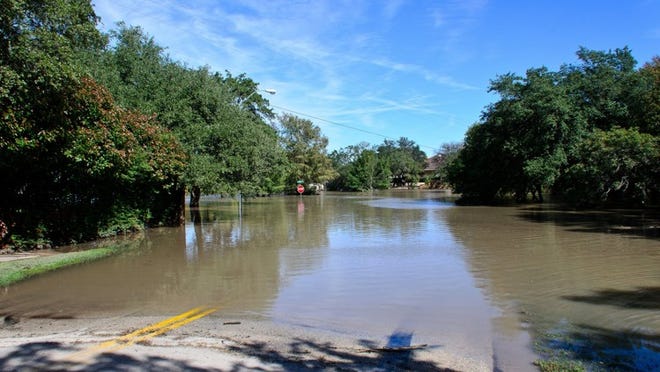 Heavy rainfall overnight Oct. 30 left the intersection of Twin Ridge Parkway and Forest Creek Drive under feet of water. A city official said Round Rock received more than 7 inches of rain between 6 a.m. Oct. 30 and 8:30 a.m. Oct. 31.
