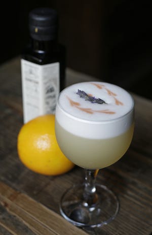 The Heironymous Sour is made with Quinetum, a new quinine cordial by Hendrick's Gin that is sold exclusively to a few bars around the country.