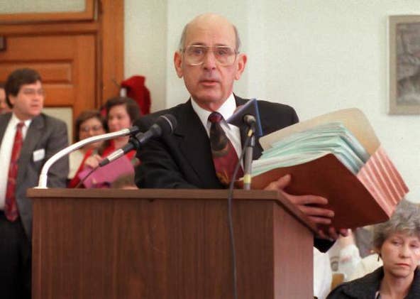 Kansas Attorney General Bob Stephan was sued for sexual harassment in 1982 by Marcia Tomson Stingley, who worked in the attorney general's office. 
Running for governor in the mid-1980s, Stephan denied the allegations but agreed in 1985 to settle the case for $24,000 and a promise to keep terms secret. However, the agreement was subsequently divulged to the media. Stingley sued for breach of contract, and a federal jury awarded her $200,000.
Stephan later faced perjury charges and filed for bankruptcy but was re-elected attorney general.