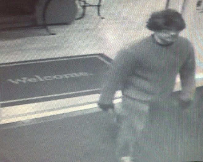 The robbery suspect’s image was taken by security cameras.