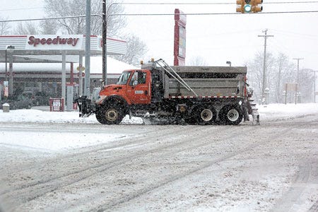 MDOT worked to keep the intersection of U.S. 131 and U.S.12 clear Sunday.