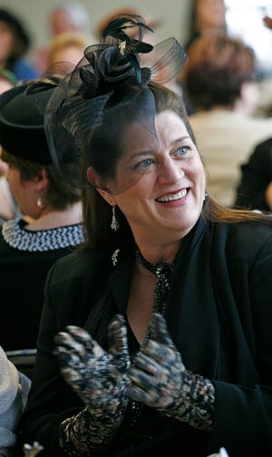 Laura Kessler in her feathered hat.