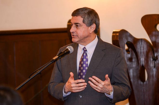 Lt. Gov. Jay Dardenne tells tales of "Ghosts of Louisiana's Political Past" during a fundraising event for the Donaldsonville Downtown Development District Saturday night (January 4) in the city's Elks Hall.