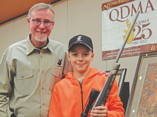 Jacob Dorenbechker of St. Ignace was the recipient of the Gun of the Year, capping off the Second Annual Hunter's Banquet for the Mackinac Branch of the Quality Deer Management Association. The 10-year-old son of Craig and Carrie Dorenbecker went home with a .270 caliber Weatherby Vanguard, topped with a Leupold scope. The organization also gave away at least three other guns and an assortment of other prizes during its annual fundraiser.