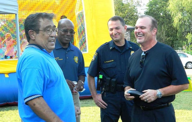 Topeka City Manager Jim Colson, shown here at a Community Night Out Against Crime event in his first weeks in Topeka, received a five-year extension of his contract Tuesday night.