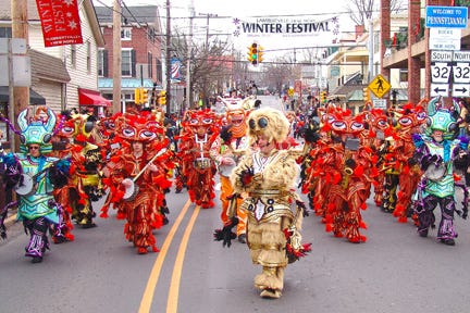 The Annual Winter Festival Parade kicks off Saturday, Jan. 25th at 12pm sharp! Photo courtesy of Lambertville & New Hope Winter Festival Committee.